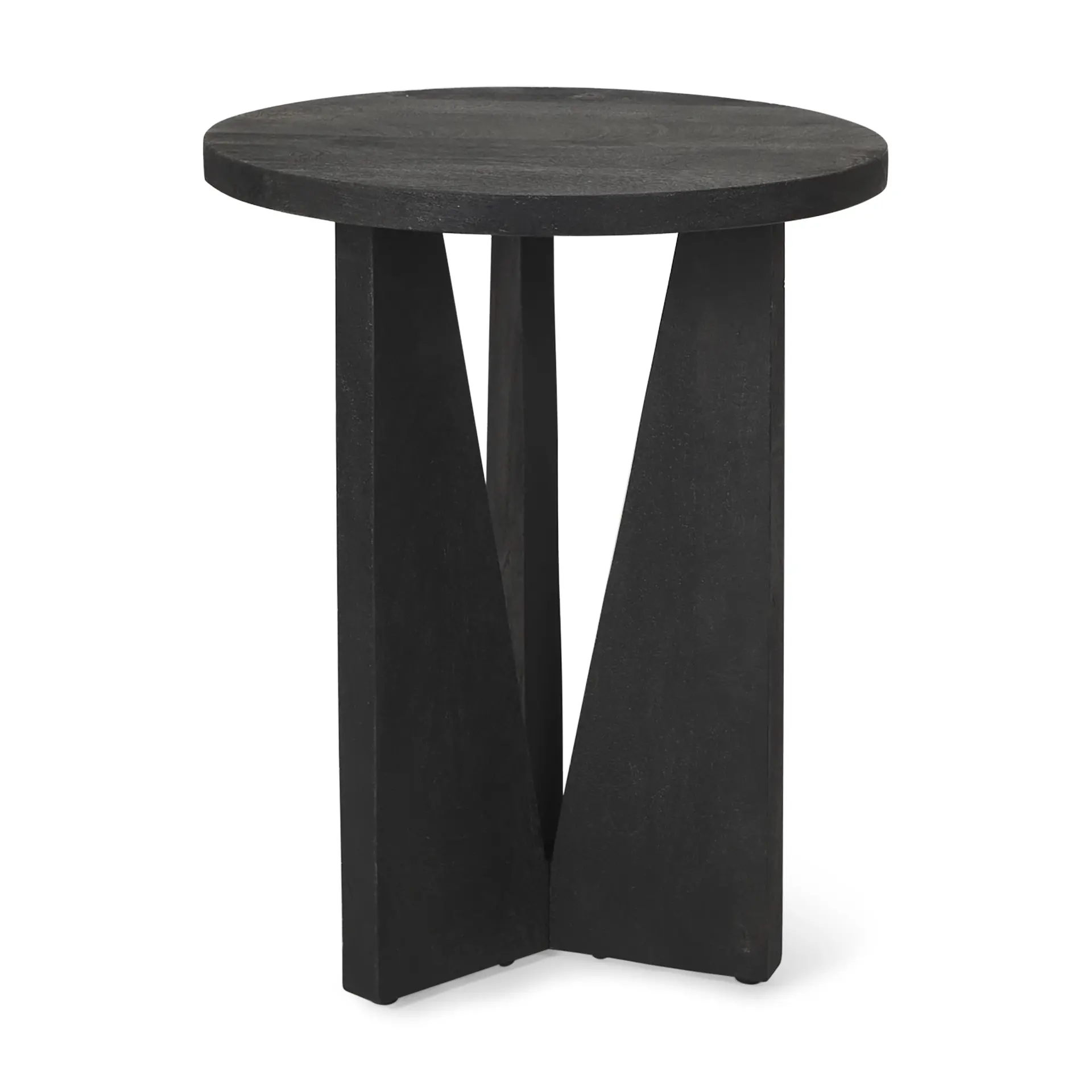 Mattius Black Wood Accent Table-1