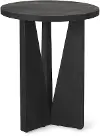 Mattius Black Wood Accent Table