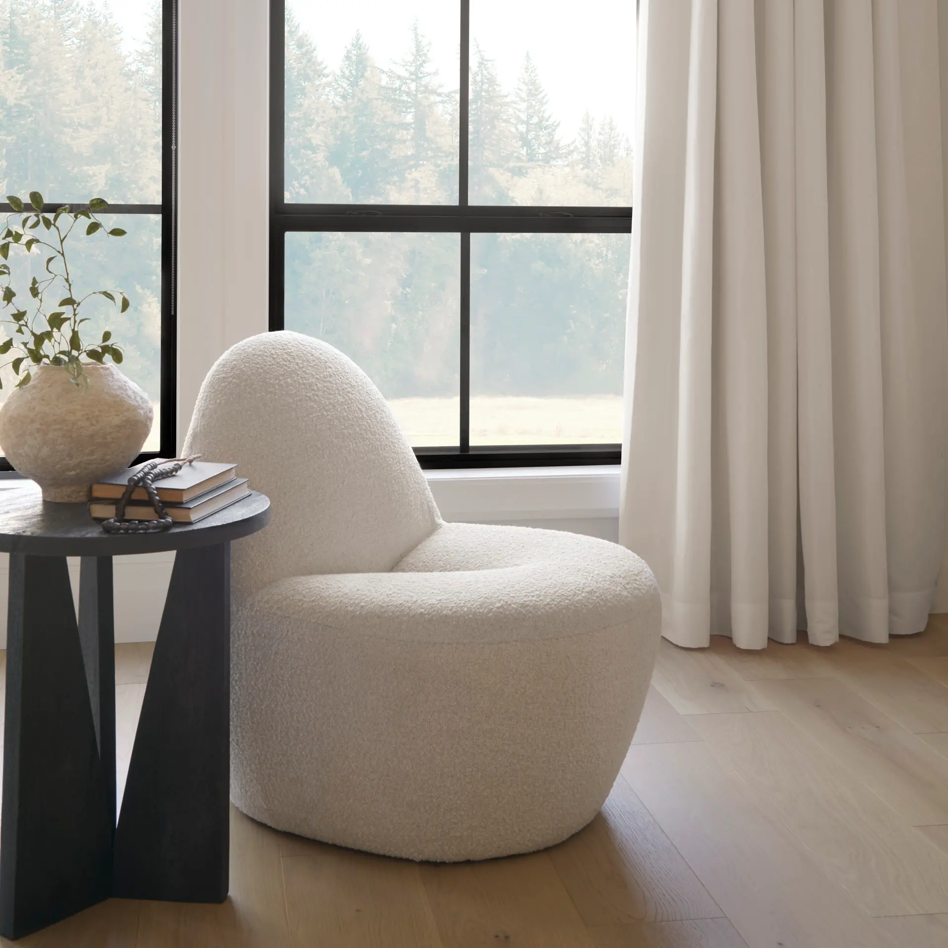 Mattius Black Wood Accent Table-3