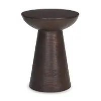 Novell Dark Wood Pedestal Accent Table