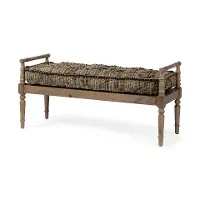 Fullerton II Jute Patterned Accent Bench