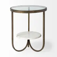Reinhardt II 20  Round Glass and Marble Side Table