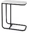 Kyra White Marble and Black Iron Frame Side Table