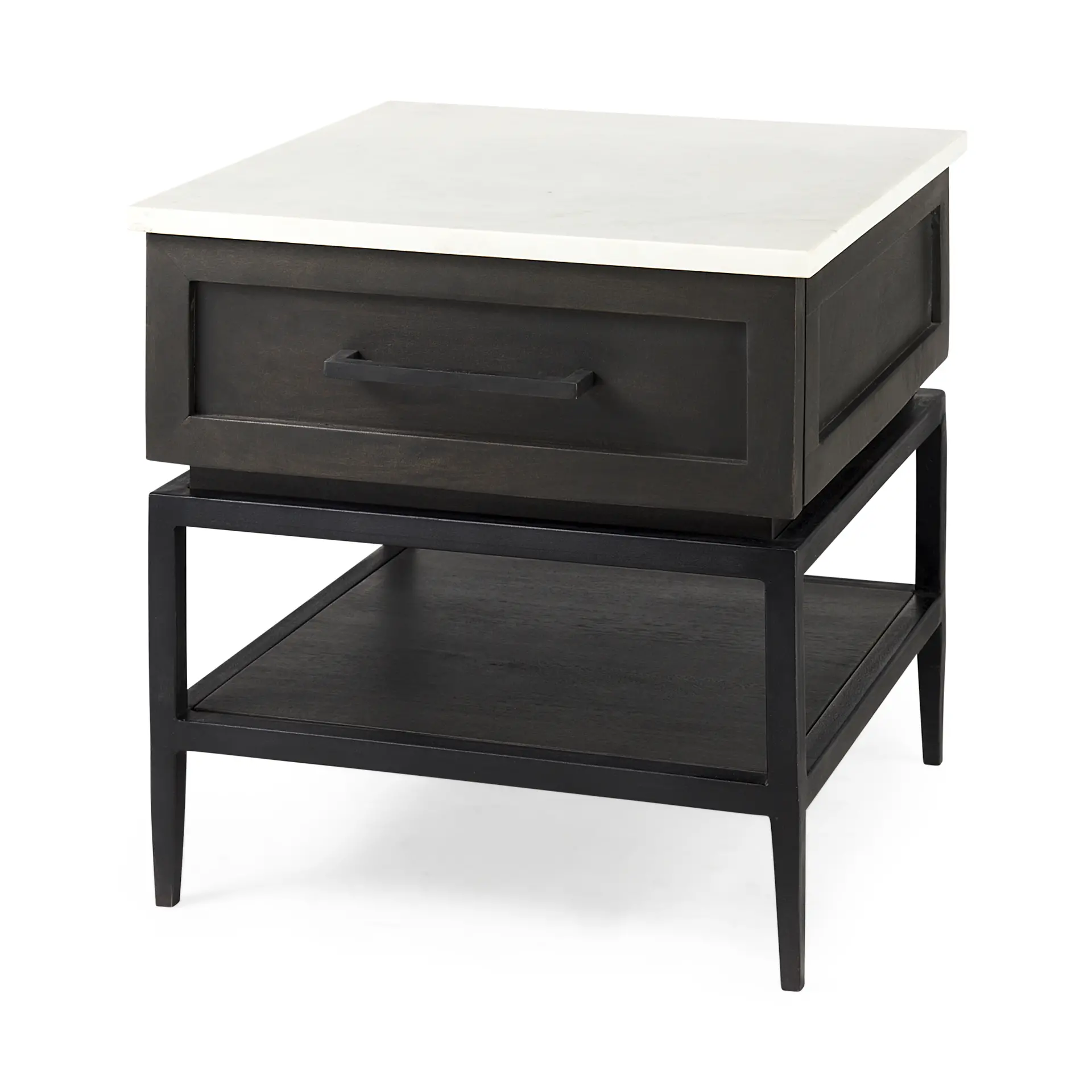 Divina Black and Marble Side Table-4