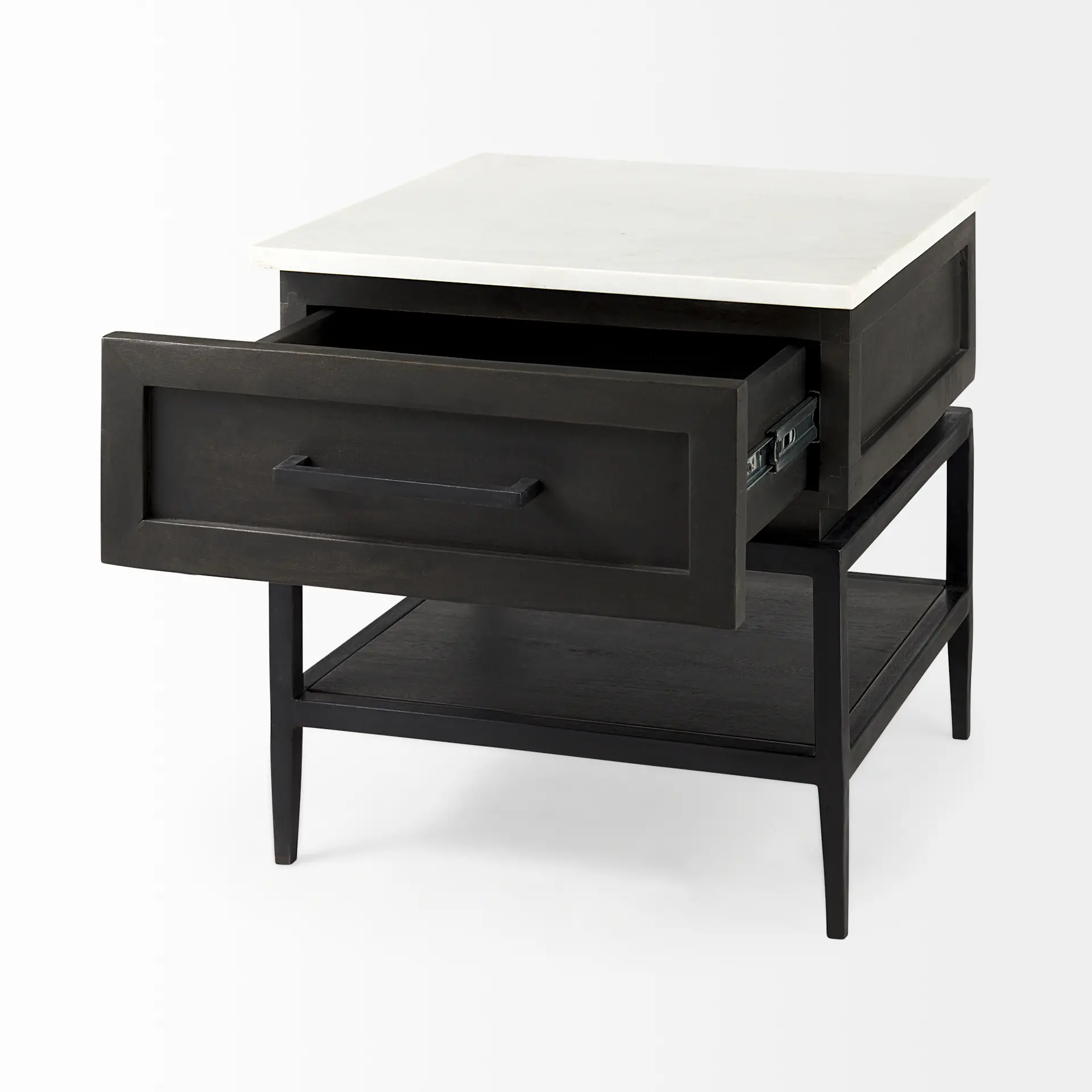 Divina Black and Marble Side Table-5