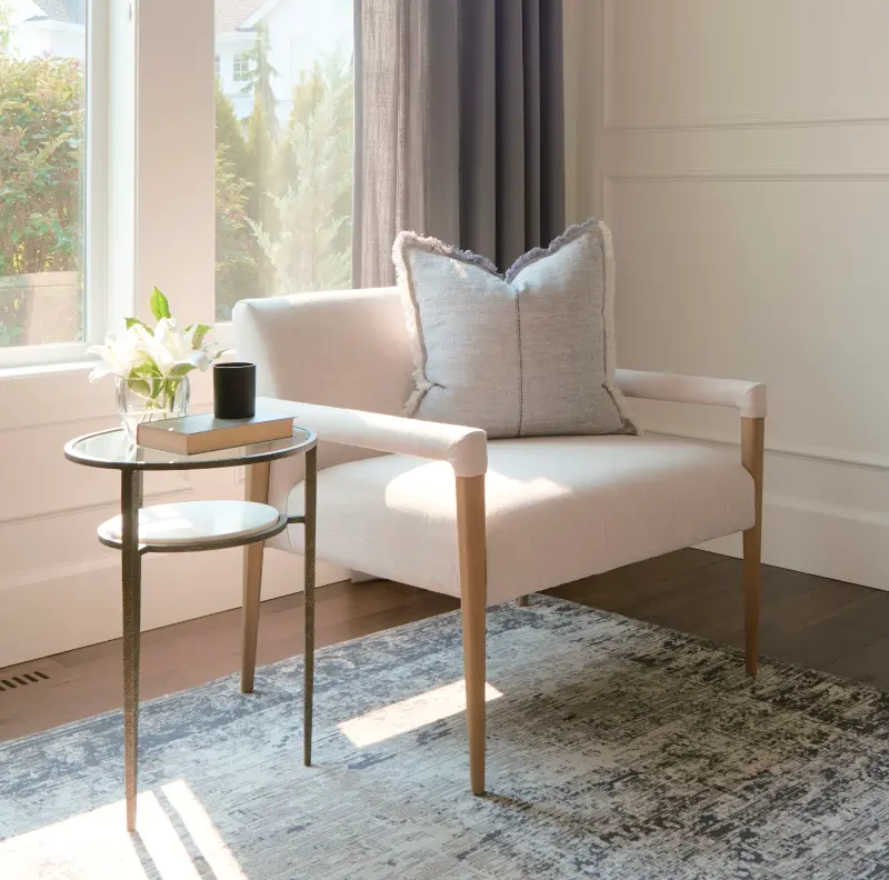 Felicity Glass and White Marble Side Table