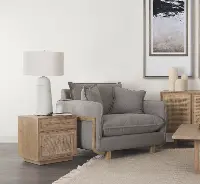 Grier Light Brown Cane End Table