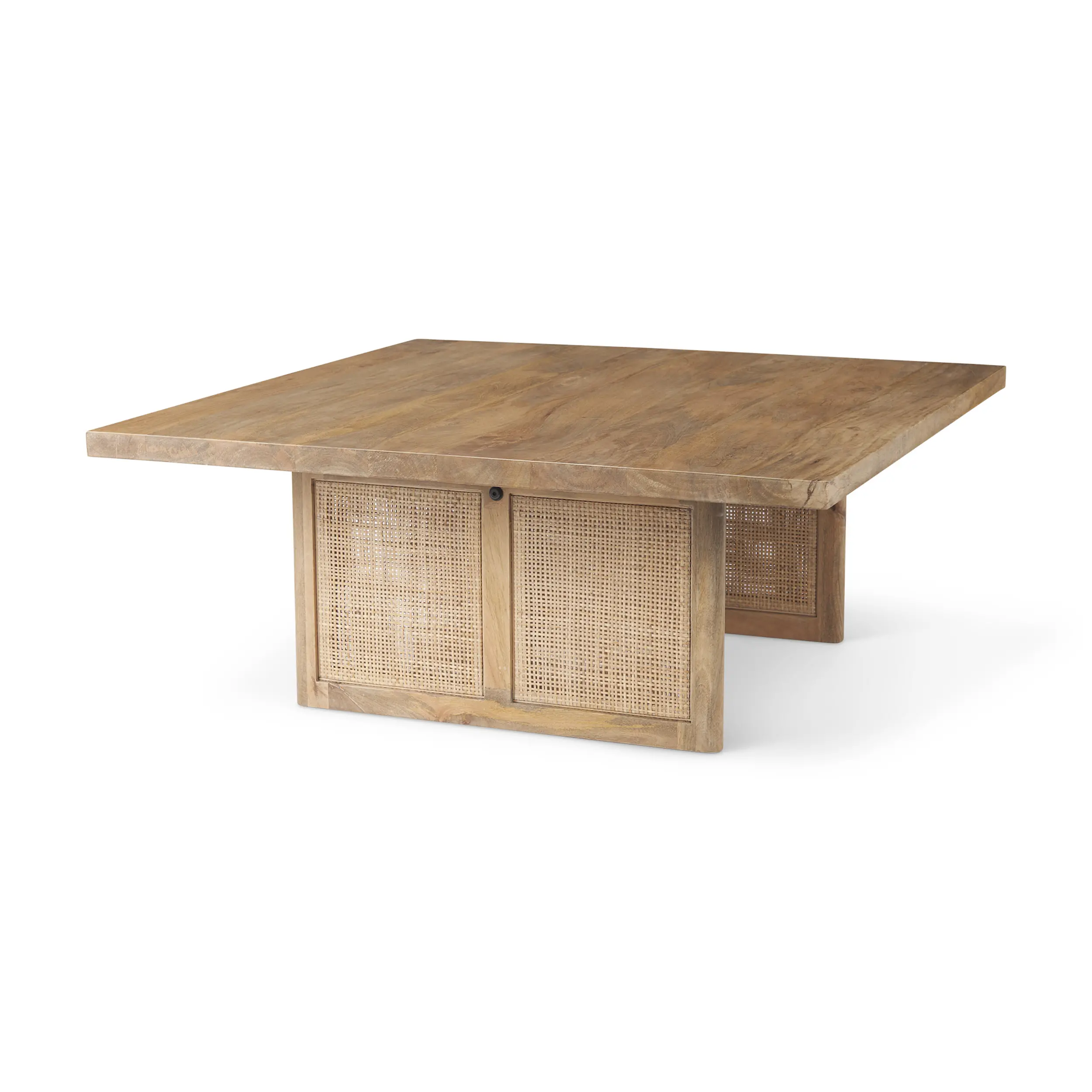 Grier Light Brown Cane Coffee Table-3