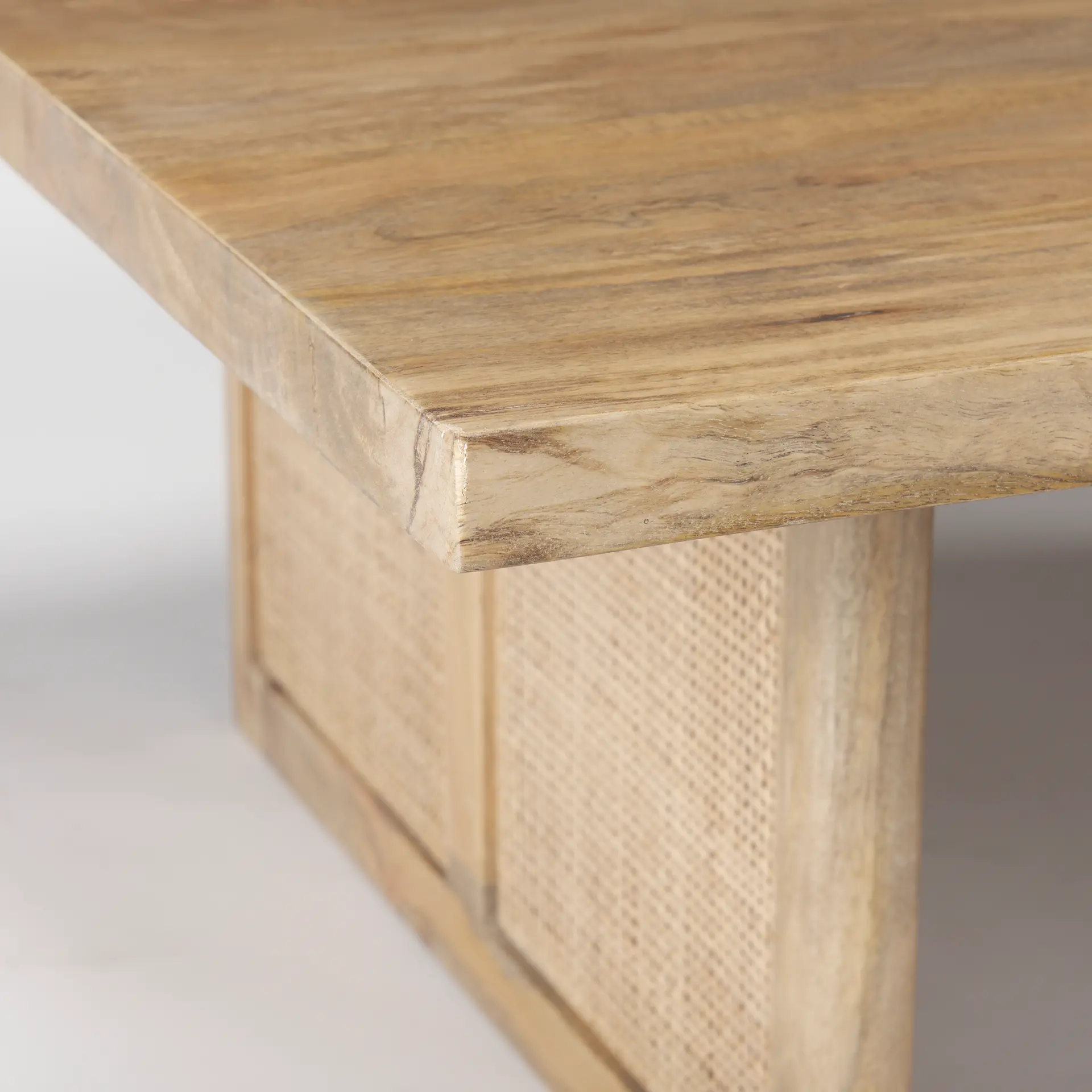 Grier Light Brown Cane Coffee Table-6