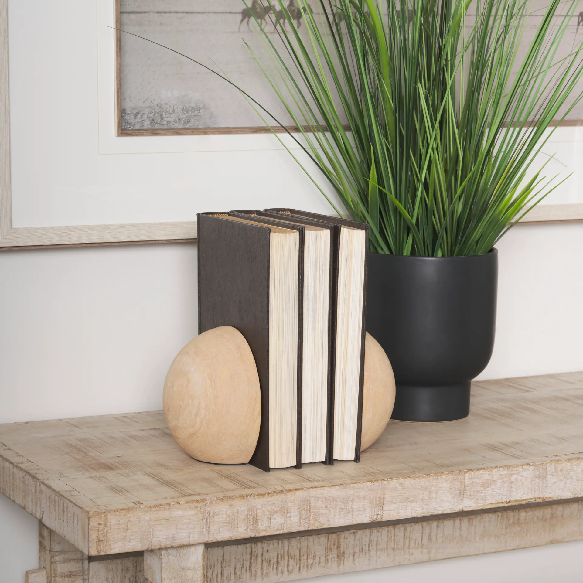 Rahmi Sandstone Orb Bookends-1