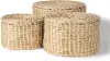 Kailini Nesting Seagrass & Palm Leaf Boxes with Lids, Set of 3
