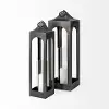 Ina Short Charcoal Metal Candle Holder Lantern