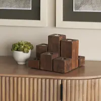 Cassius Wood Block Candle Holder