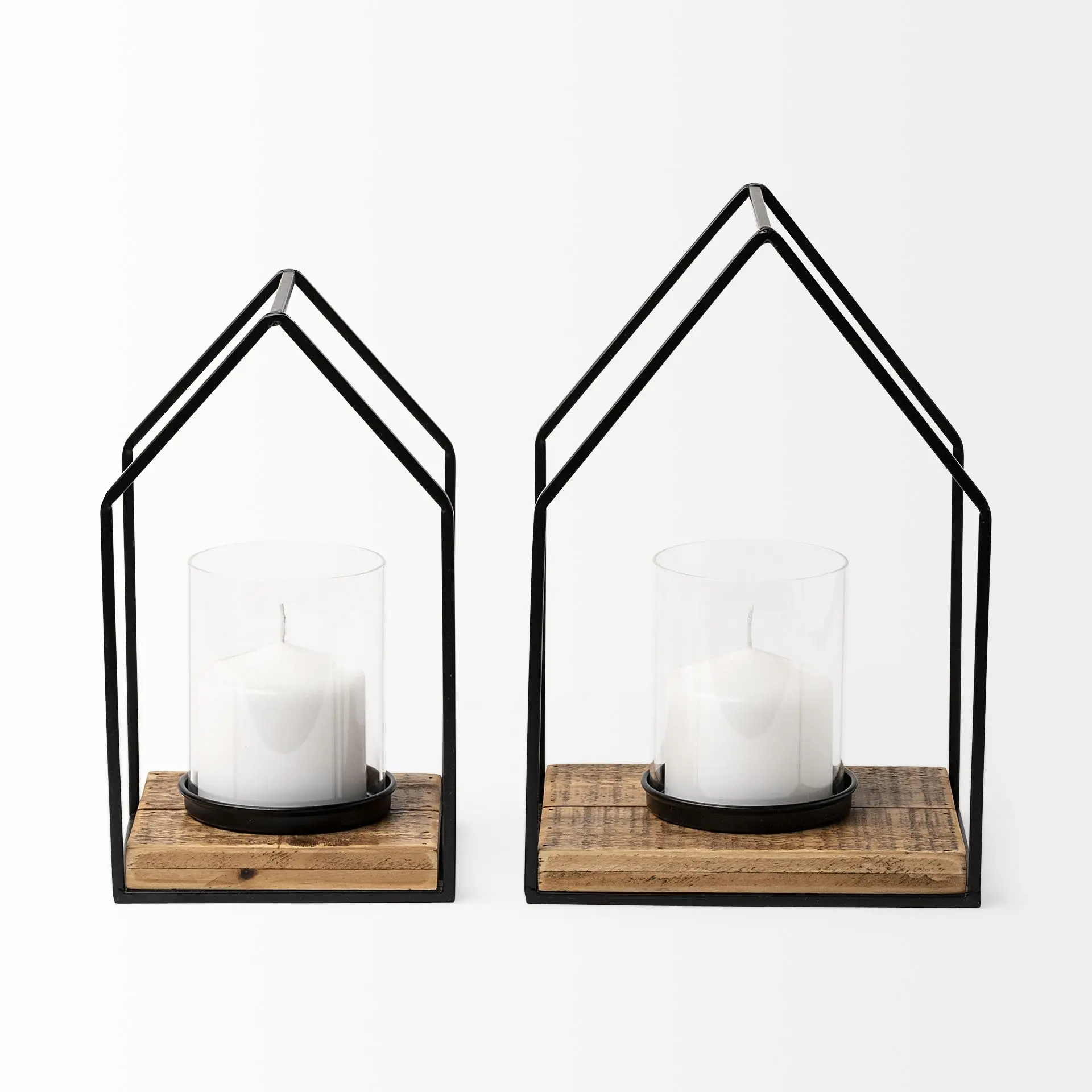Leopold Black Metal Candle Holders, Set of 2-3