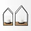 Leopold Black Metal Table Candle Holders Set of Two