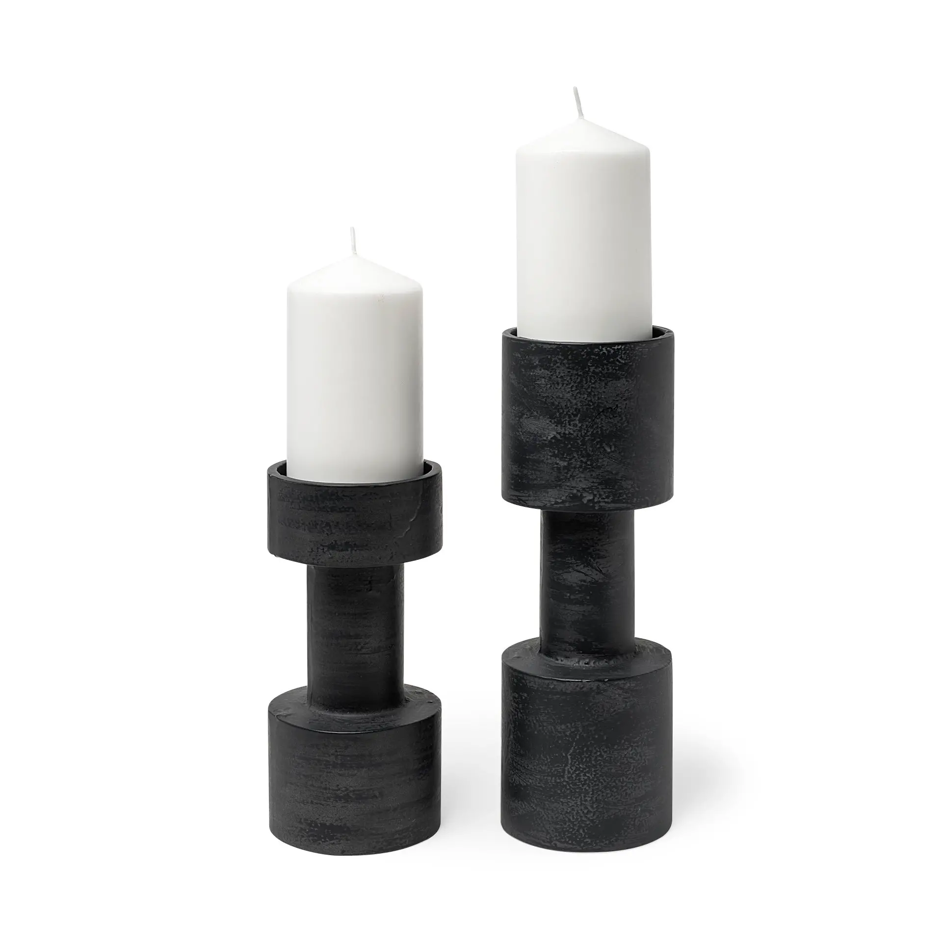 Bolton Black Metal Candle Holders, Set of 2-1