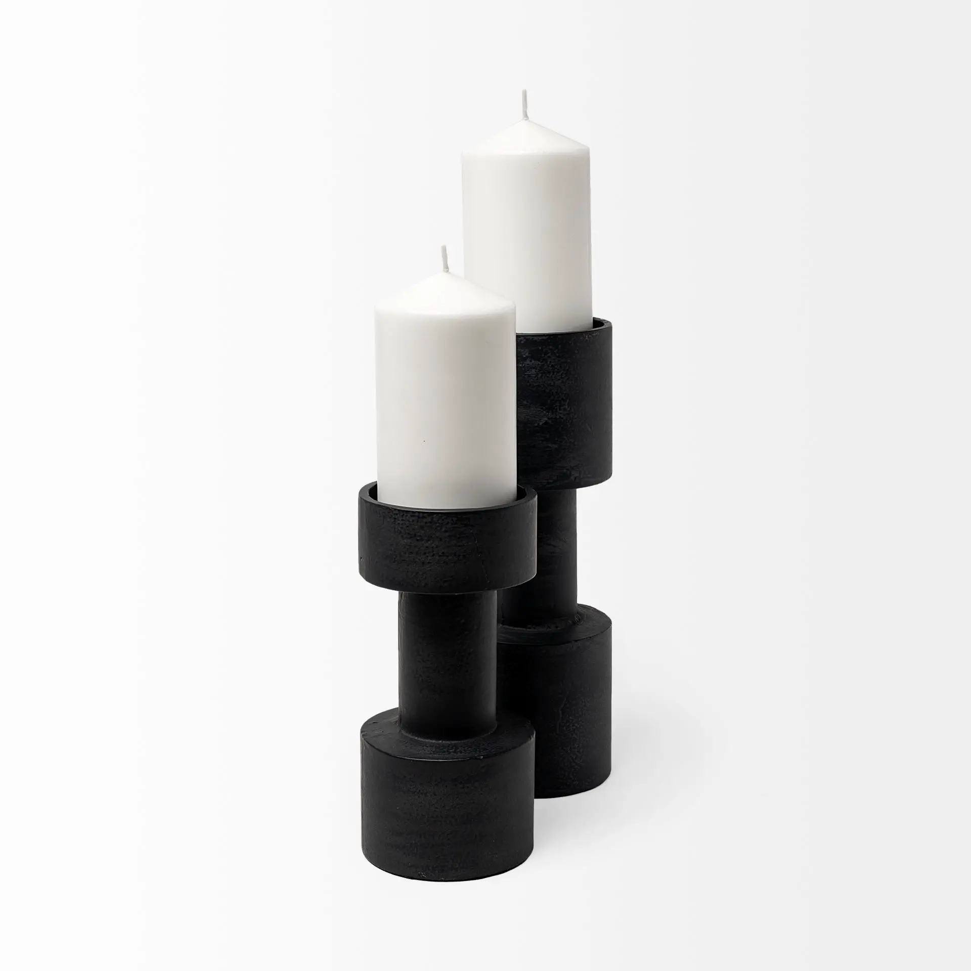 Bolton Black Metal Candle Holders, Set of 2-5