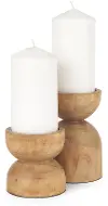 Aleena Wooden Candle Holder Set of 2