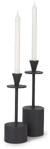 Petria Matte Black Metal Taper Candle Holders