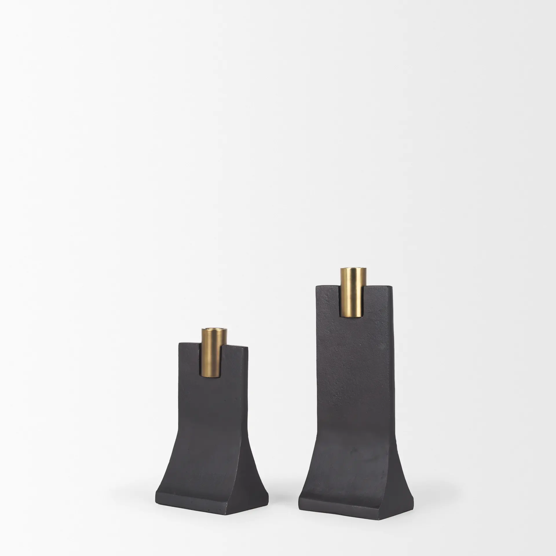 Polli Matte Black Metal Taper Candle Holders, Set of 2-4