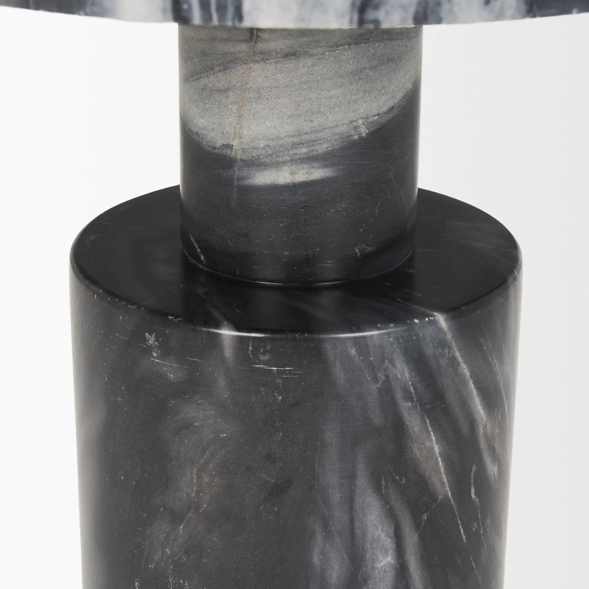 Taite Dark Gray Marble Pedestal Accent Table-6