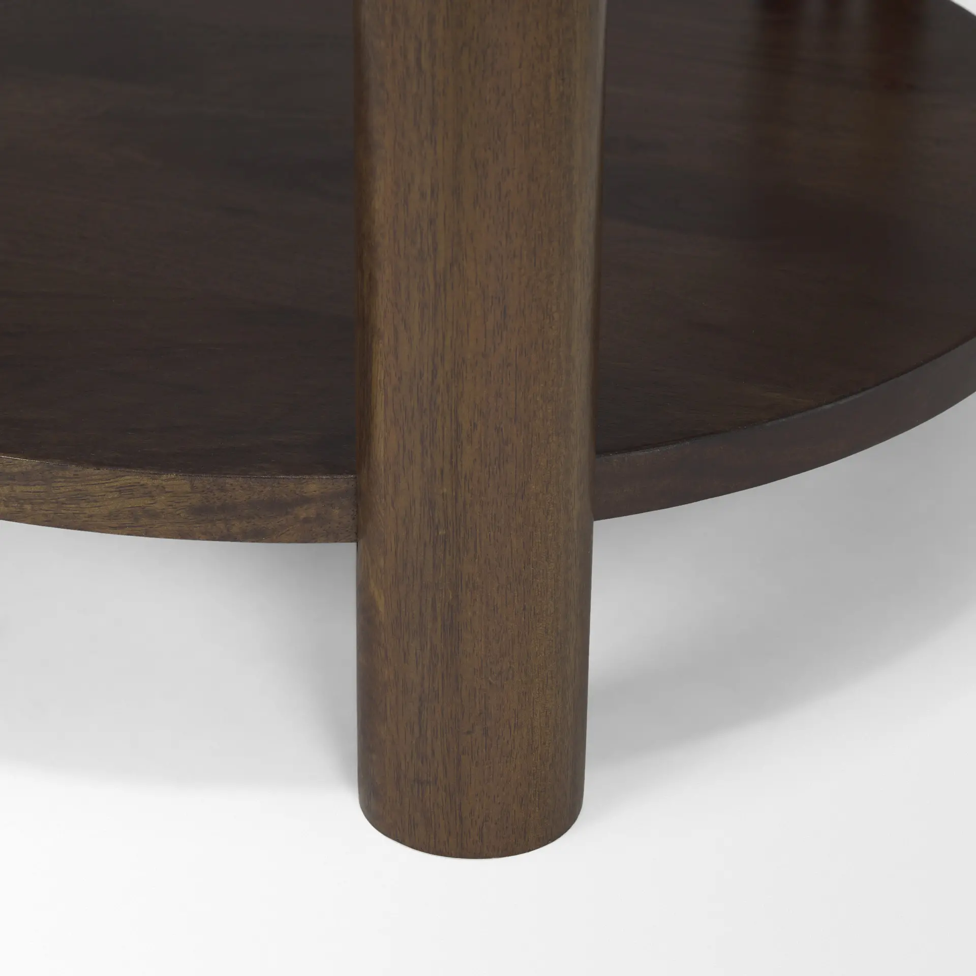 Jovia Brown Wood with Cappuccino Marble Round Side Table-10