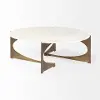 Reinhold White Marble and Gold Metal Coffee Table