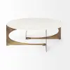 Reinhold White Marble and Gold Metal Coffee Table
