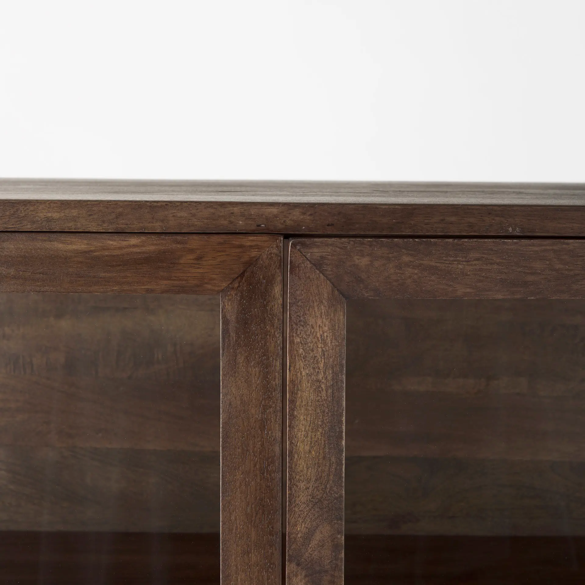 Arelius Dark Brown Wood with Black Metal Base Display Cabinet-6