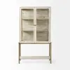 Arelius White Wood with Gold Metal Display Cabinet