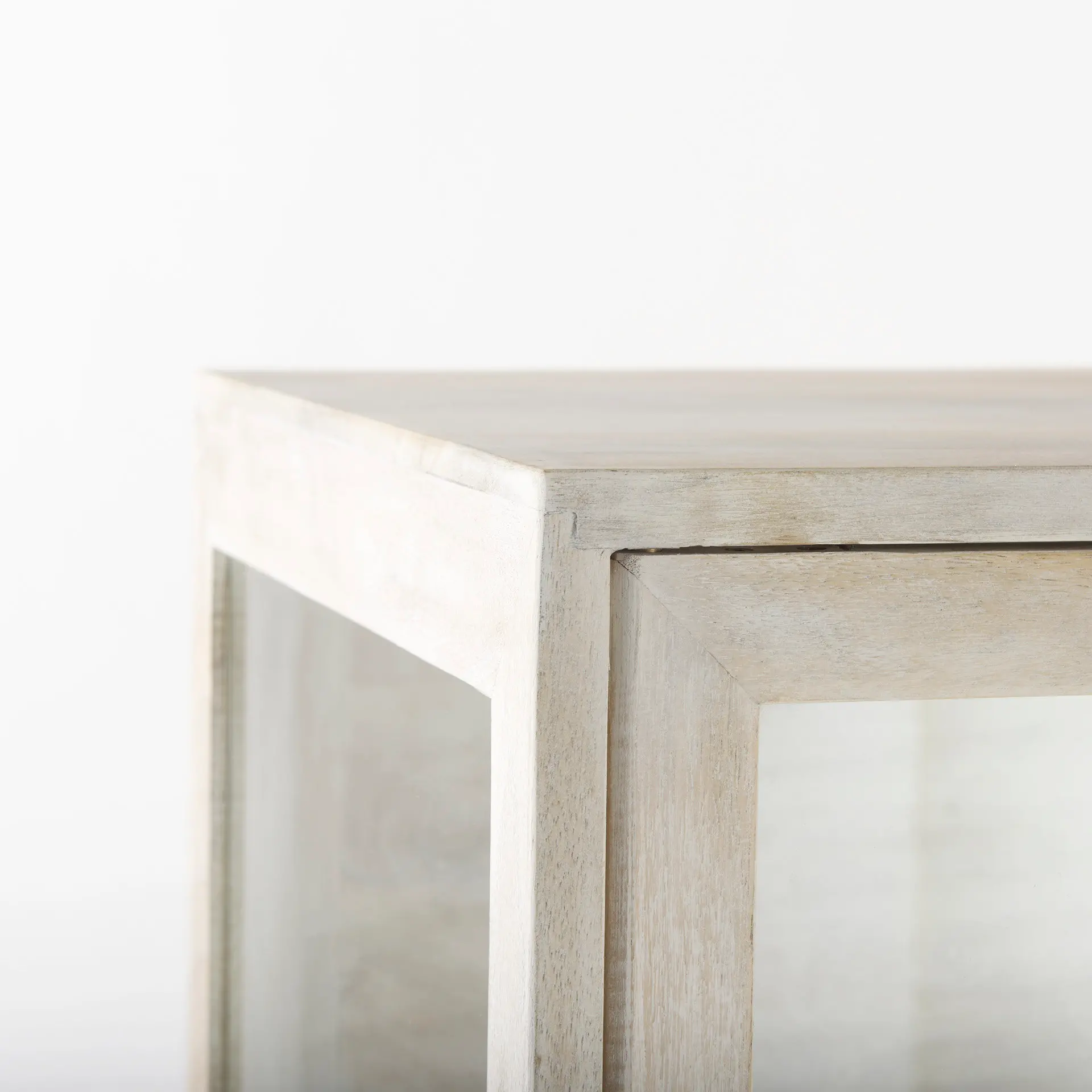 Arelius White Wood with Gold Metal Display Cabinet-5
