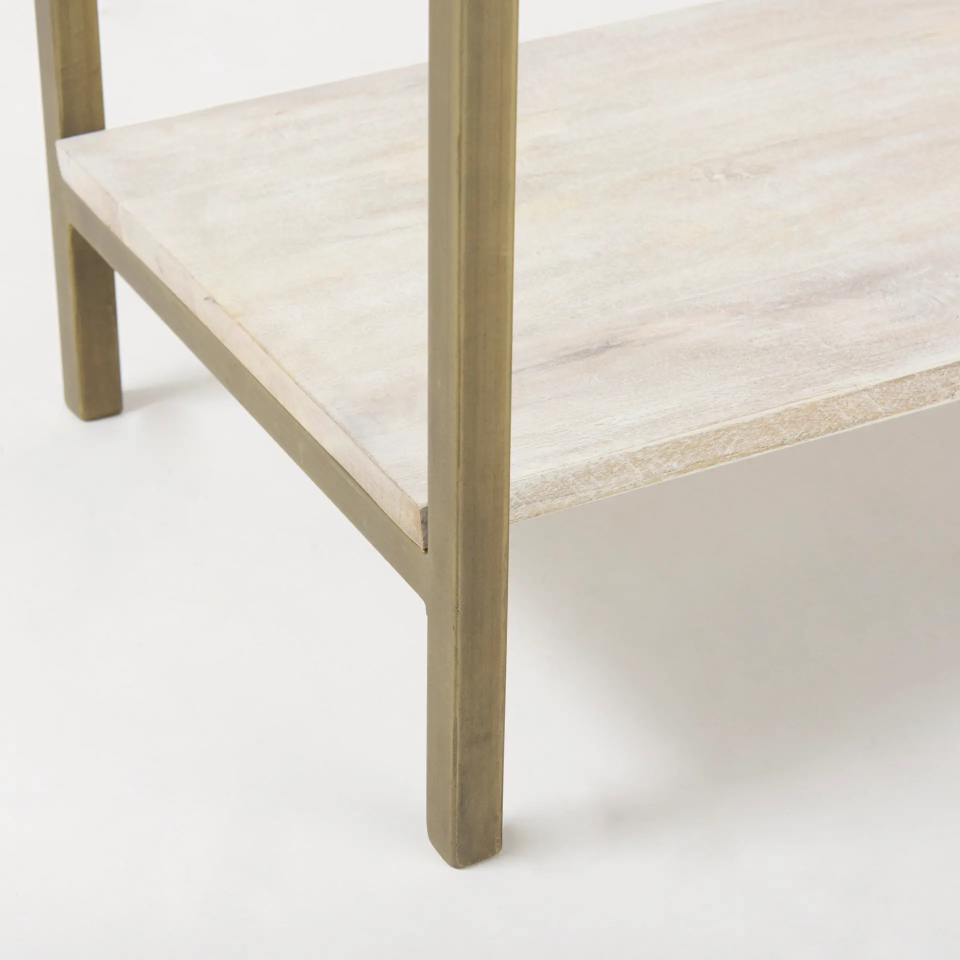Arelius White Wood with Gold Metal Display Cabinet-9