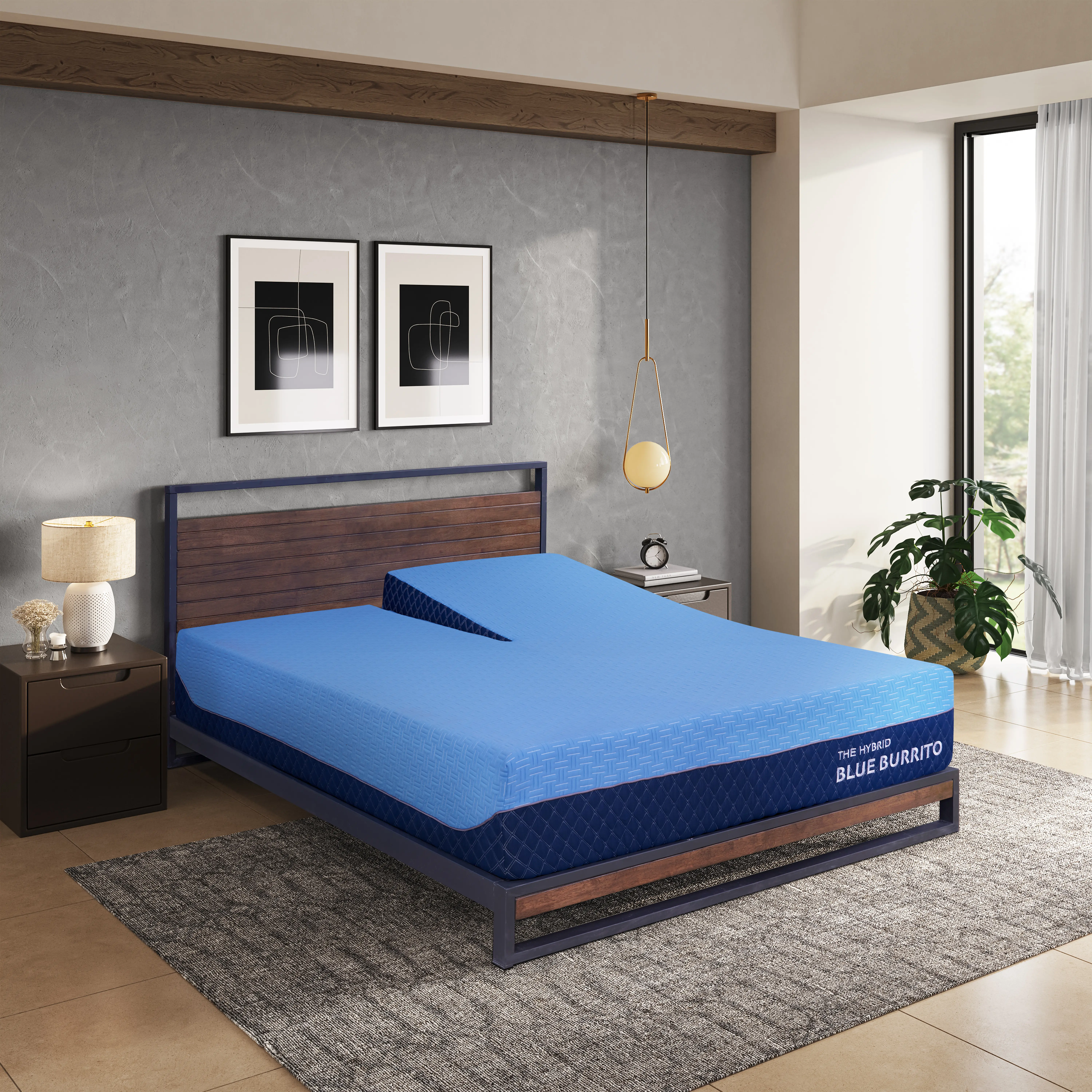 BH-BBHY-110FQ Blue Burrito Hybrid 2.0 Memory Foam Split-Head Queen Mattress-5