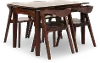Creighton Walnut Brown 5-Piece Dining Set with Extendable Table