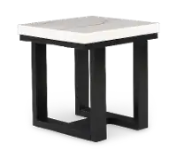 Lucca White Marble End Table