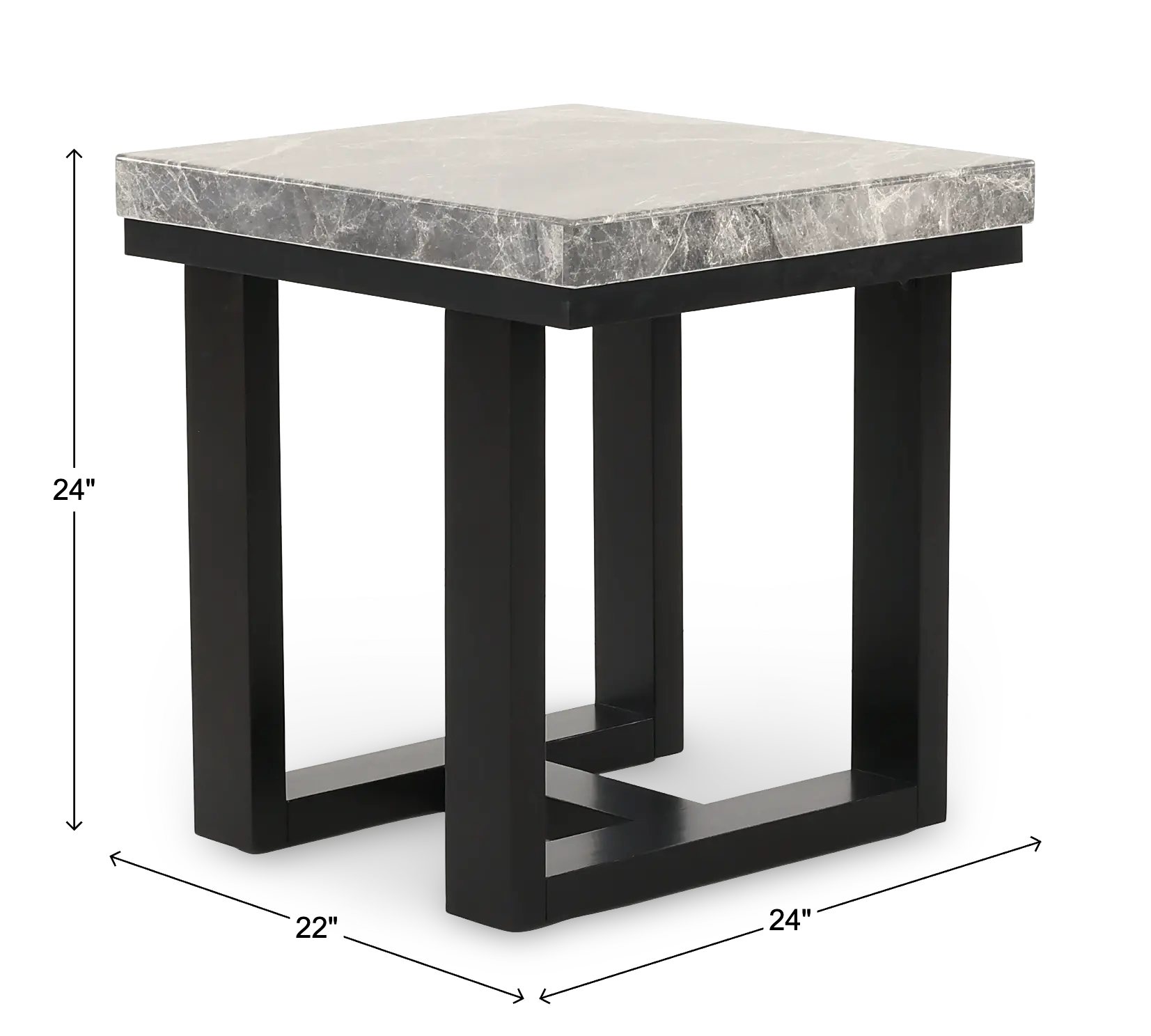 Lucca Gray Marble End Table-3