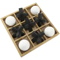 Brown Wood Tic Tac Toe Decorative Game