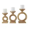 Small Brown Wood Circle Candle Holder