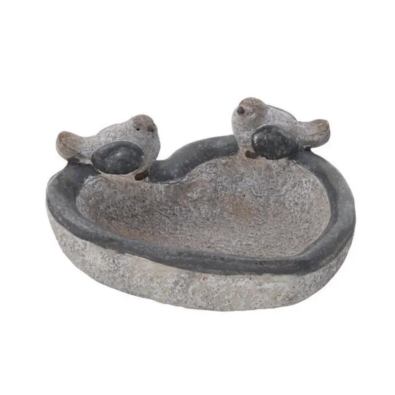 Gray Indoor and Outdoor Decorative Bird Bath