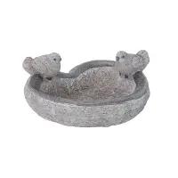 Gray Indoor and Outdoor Decorative Bird Bath