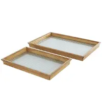 Small Brown Wood Living Room Trays