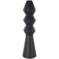 Black Metal Fluted Decorative Vase