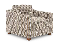 Bulletin Boulder Brown Mid Century Abstract Grid Accent Chair