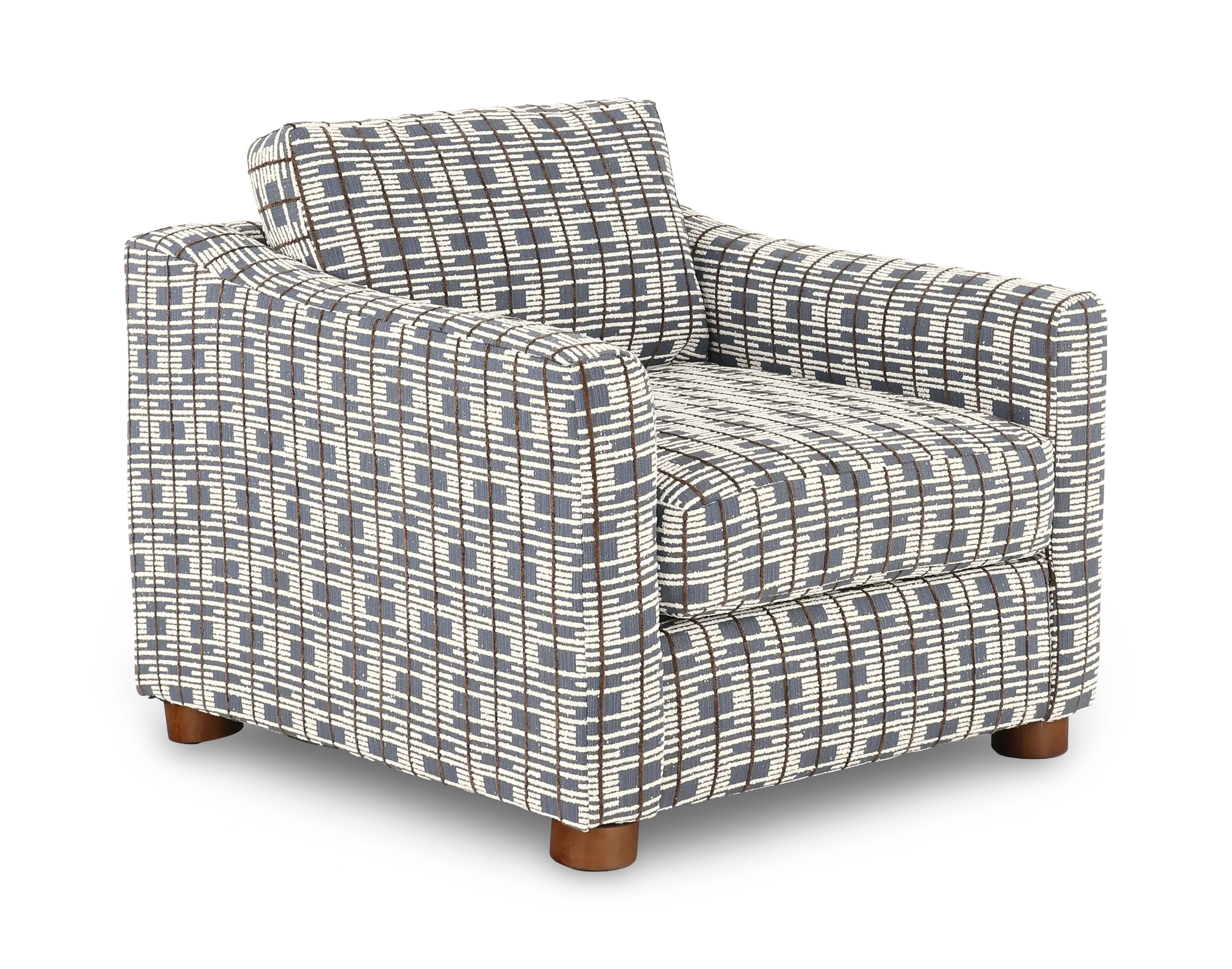 Bulletin Steel Gray Mid Century Abstract Grid Accent Chair-1