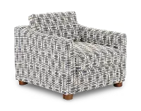 Bulletin Steel Gray Mid Century Abstract Grid Accent Chair