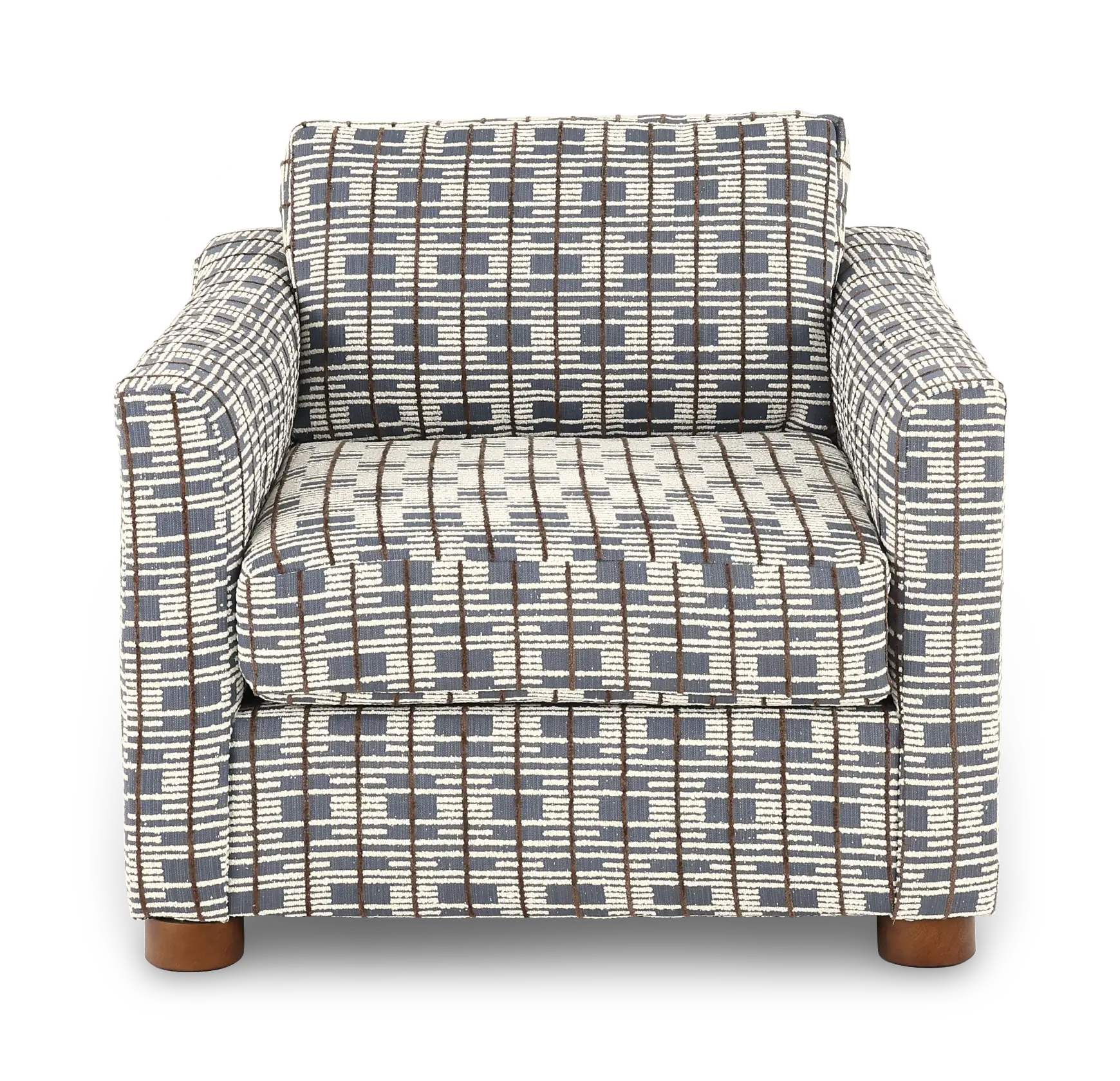 Bulletin Steel Gray Mid Century Abstract Grid Accent Chair-4