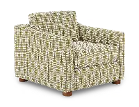 Bulletin Fern Green Mid Century Abstract Grid Accent Chair