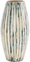 Blue Bamboo Wood Decorative Vase