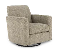 Comrade Olive Gray Swivel Glider Chair