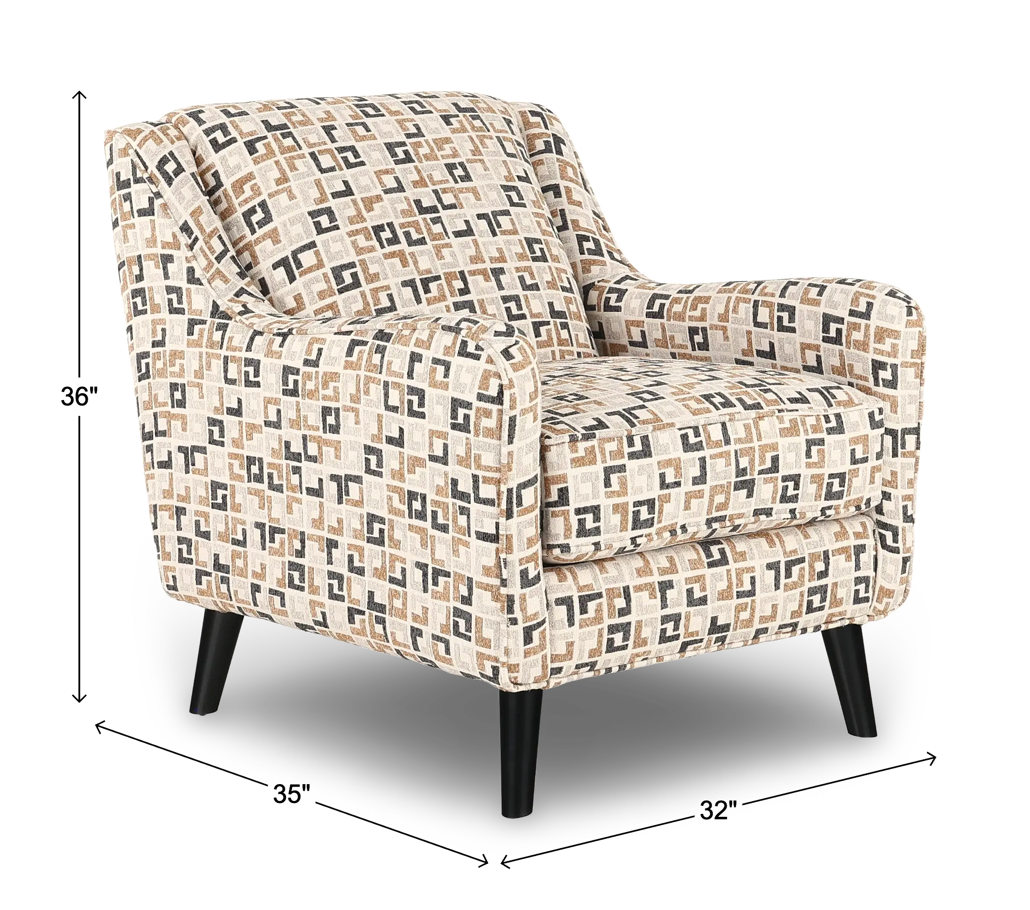 Farrow Sandlewood Brown Geometric Accent Chair-3